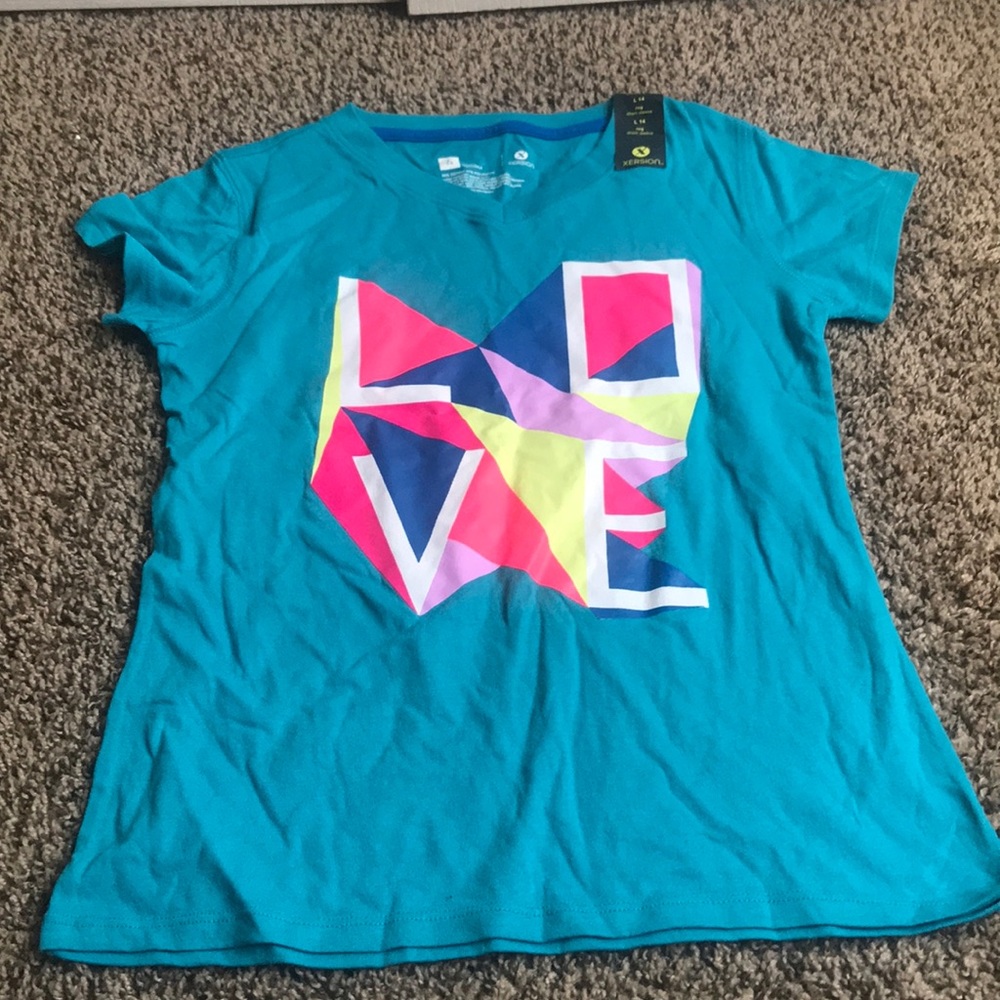 girls blue tee